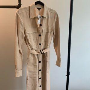 ANNE TAYLOR BUTTON DOWN MIDI DRESS